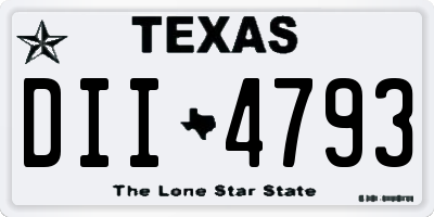 TX license plate DII4793