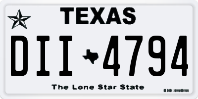 TX license plate DII4794
