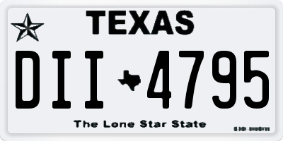 TX license plate DII4795