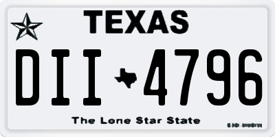 TX license plate DII4796