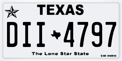 TX license plate DII4797