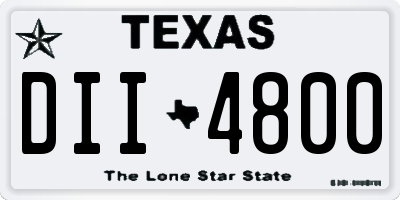 TX license plate DII4800