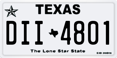 TX license plate DII4801