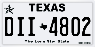 TX license plate DII4802