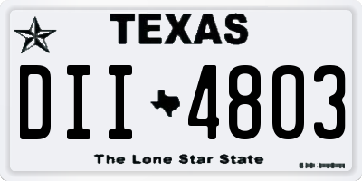 TX license plate DII4803