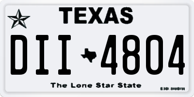 TX license plate DII4804