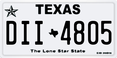 TX license plate DII4805