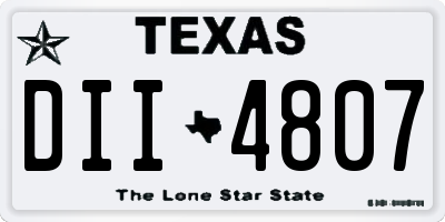 TX license plate DII4807