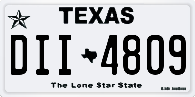 TX license plate DII4809