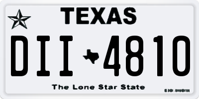 TX license plate DII4810