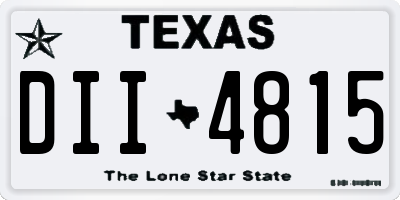 TX license plate DII4815