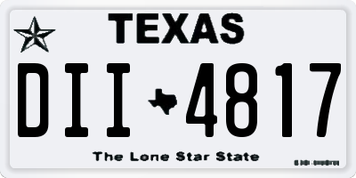 TX license plate DII4817
