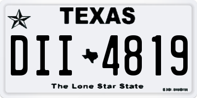 TX license plate DII4819