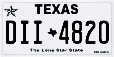 TX license plate DII4820