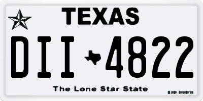 TX license plate DII4822