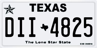 TX license plate DII4825