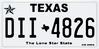 TX license plate DII4826