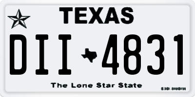 TX license plate DII4831