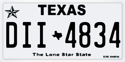 TX license plate DII4834