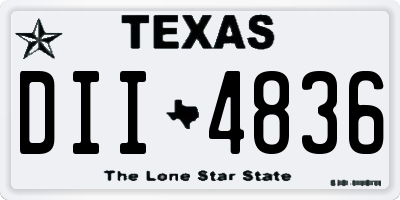 TX license plate DII4836