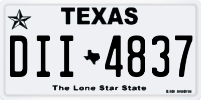 TX license plate DII4837