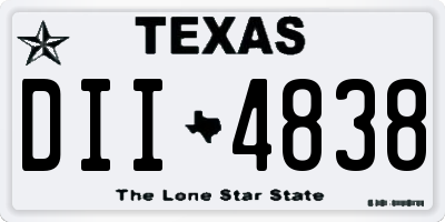TX license plate DII4838