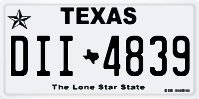 TX license plate DII4839