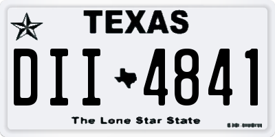 TX license plate DII4841