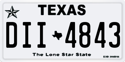 TX license plate DII4843