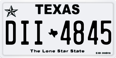 TX license plate DII4845