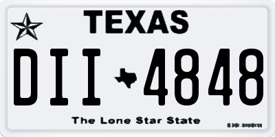 TX license plate DII4848