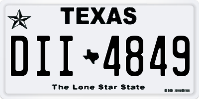 TX license plate DII4849