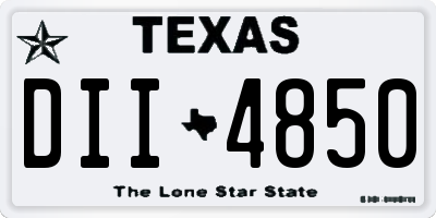 TX license plate DII4850