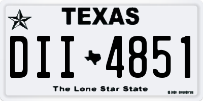 TX license plate DII4851
