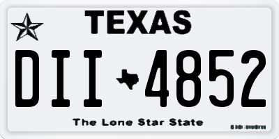 TX license plate DII4852