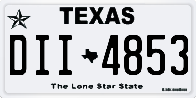 TX license plate DII4853