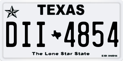 TX license plate DII4854