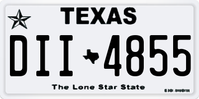 TX license plate DII4855