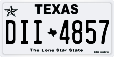 TX license plate DII4857