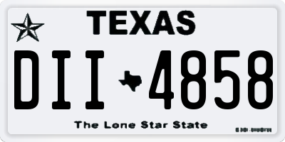 TX license plate DII4858