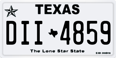 TX license plate DII4859