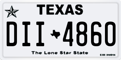 TX license plate DII4860