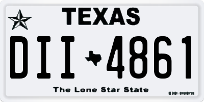 TX license plate DII4861
