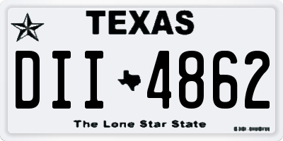 TX license plate DII4862