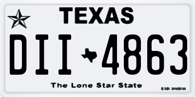 TX license plate DII4863