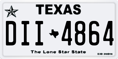 TX license plate DII4864