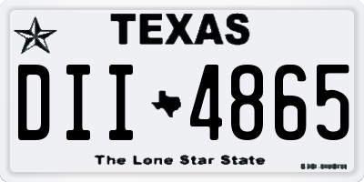 TX license plate DII4865