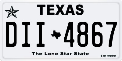 TX license plate DII4867