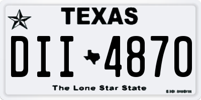 TX license plate DII4870