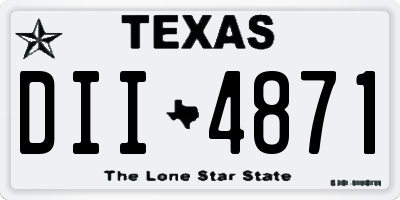 TX license plate DII4871